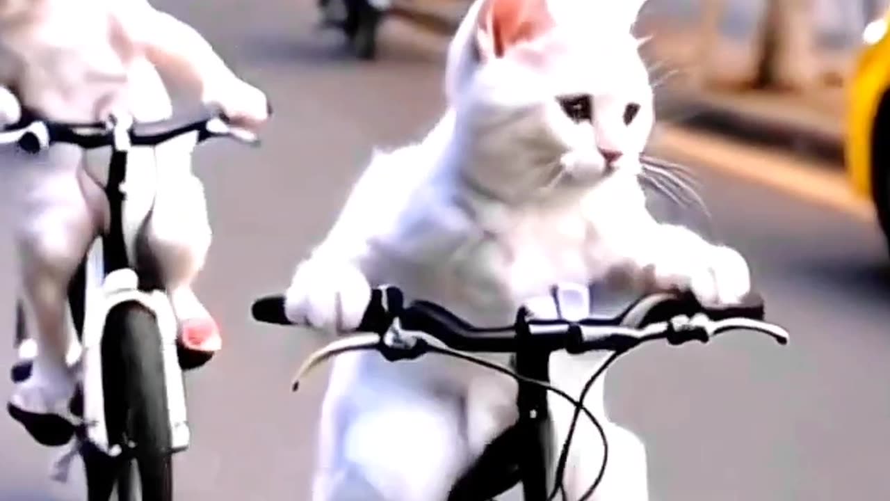 Cat bike race 🤩