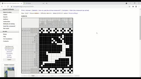 Nonograms - Reindeer pattern
