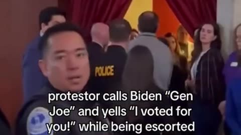 Protestor at Joe Biden Event