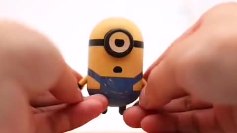 A cute minion is handmade of wood that can fly