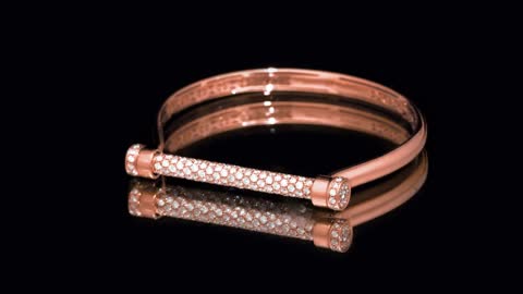 The Jacob & Co. Estribo Bracelet Rose Gold White Pave Diamonds