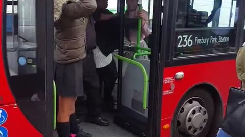 Girls fighting on the bus