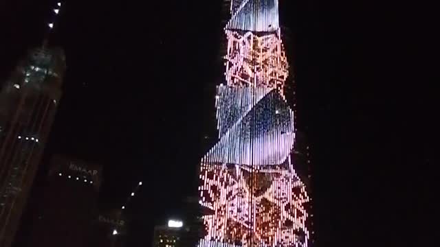 Lazer show at burj Khalifa Dubai