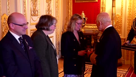 King Charles presents first Elizabeth Emblems at Windsor Castle