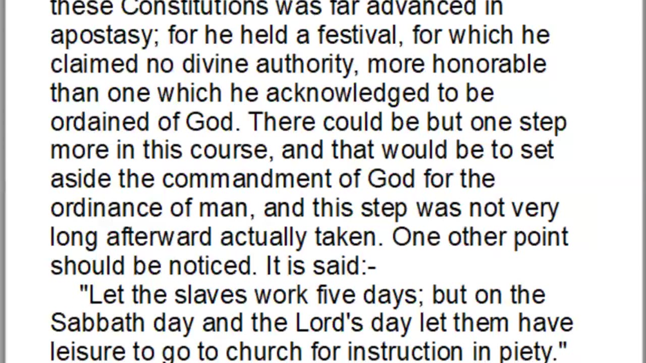 History of the Sabbath and First Day of the Week, Part 15