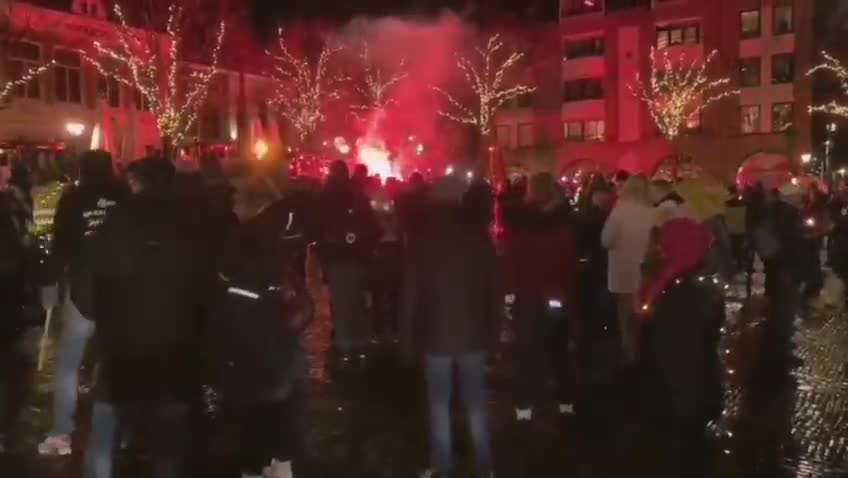 Denmark - Protesting last night over the new mandatory vaccine law & mandates pushed on the people