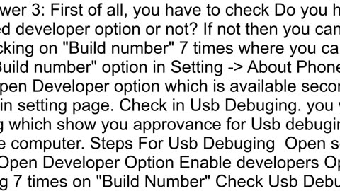 How to enable USB debugging in Android