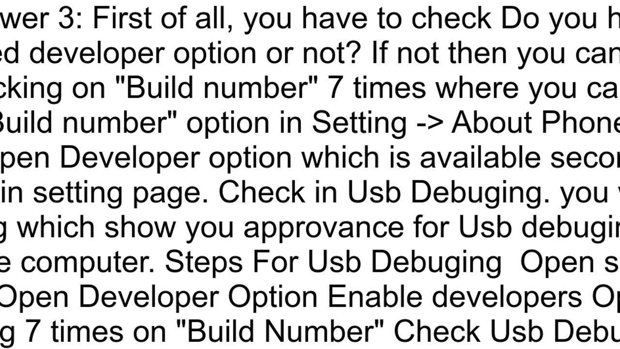 How to enable USB debugging in Android