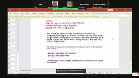 ST4.Talk to a 45 year old patient with IE who wants to discharge home before finishing his treatment