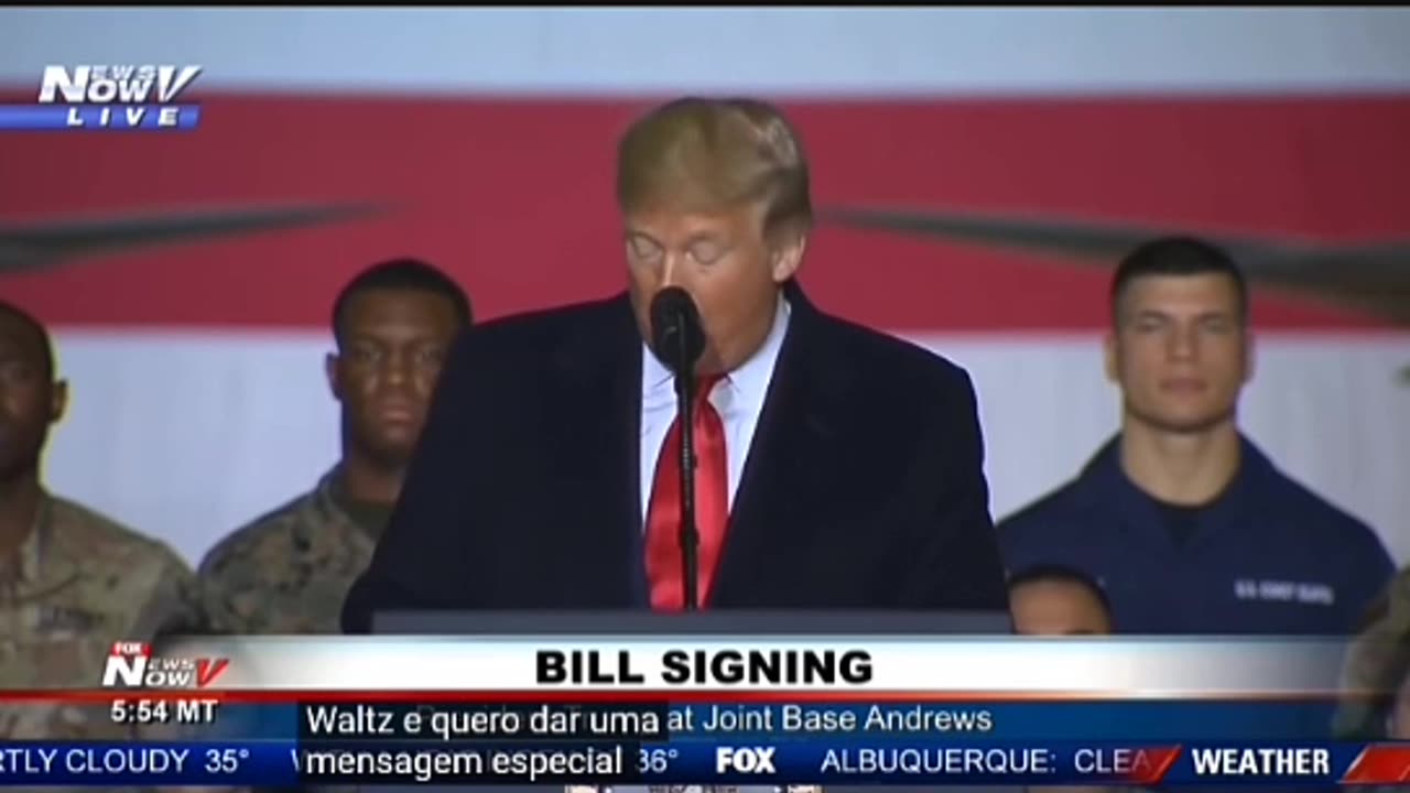 FORÇA ESPACIAL ESTABELECIDA: Presidente Trump assina Lei de Autorização de Defesa na Base Conjunta Andrews.