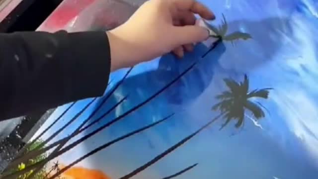 Draw Coconut Trees On The Canvas