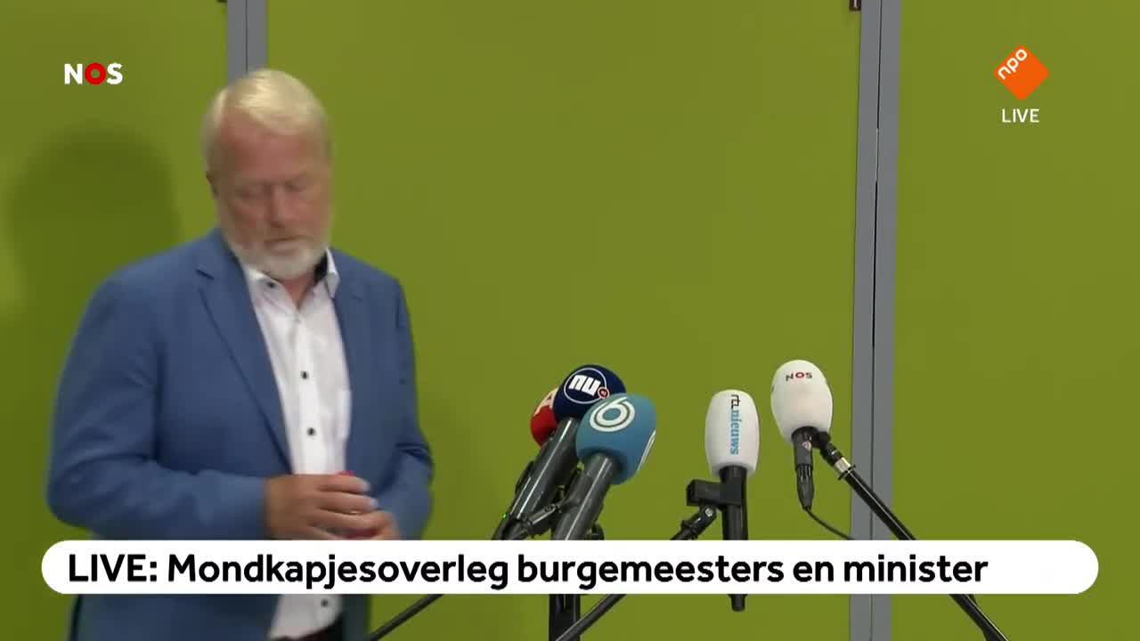 LIVE: mondkapjes overleg met minister en burgemeesters (29 juli 2020, NL)