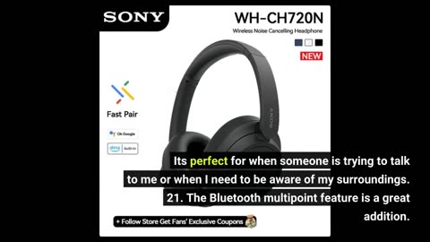 Sony WH-CH720N Noise Canceling Wireless Headphones Bluetooth Over The Ear Headset with Micropho...