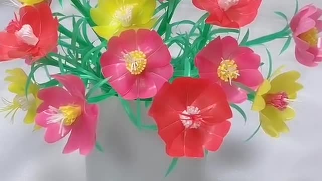 Make a basin of rhododendrons with straws