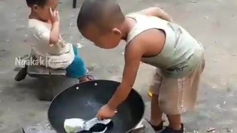 Child cooking