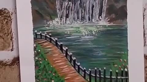 Waterfall acrylic painting transition satisfying shorts