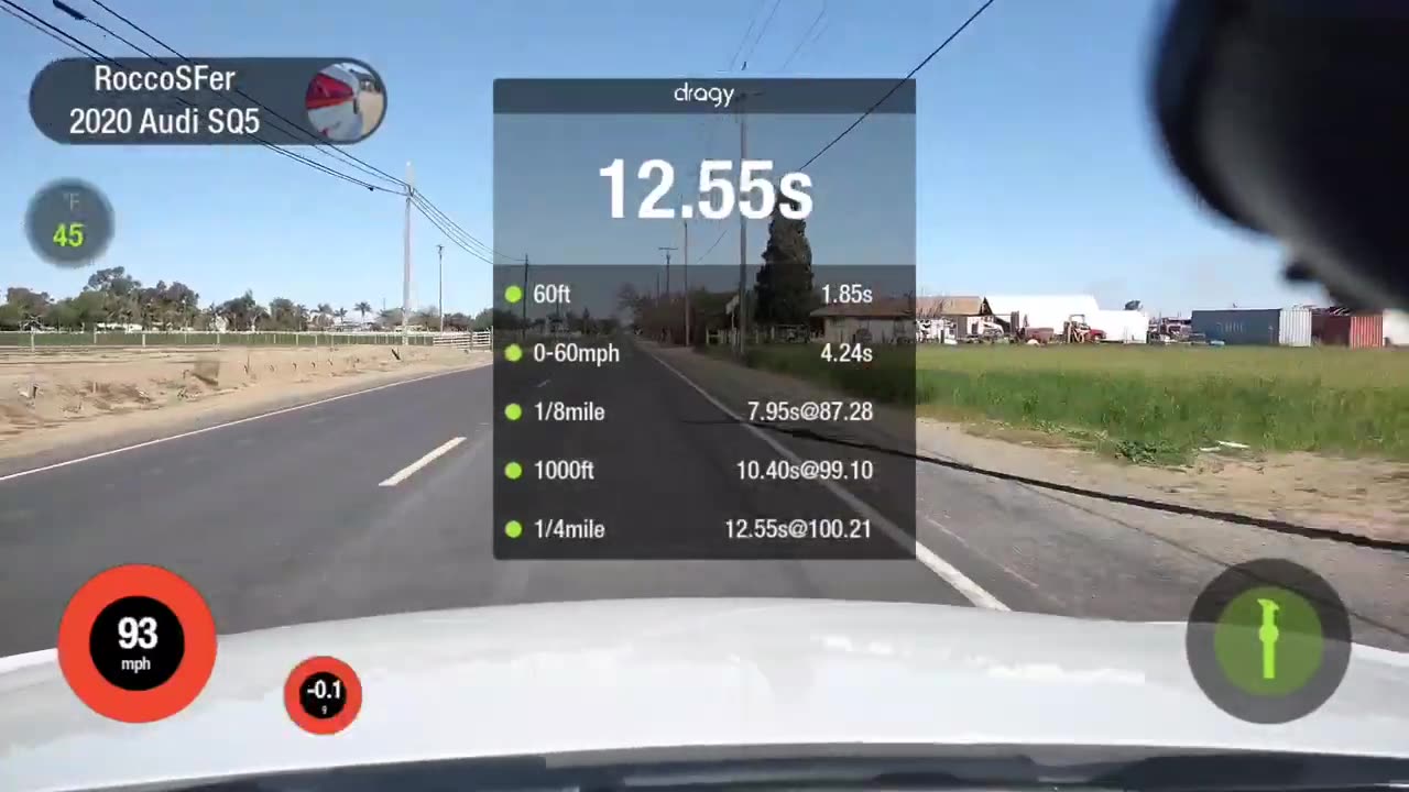 2020 Audi SQ5 B9 1/4 mile Quick Test 2 Dragy