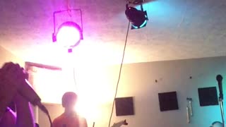 Drummer disarms himself