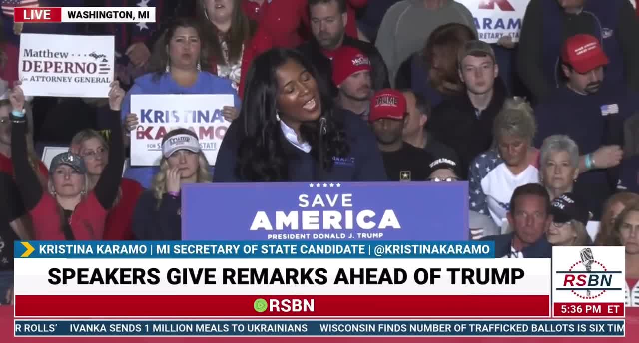 Kristina Karamo drops TRUTH BOMBS at Trump rally in Michigan