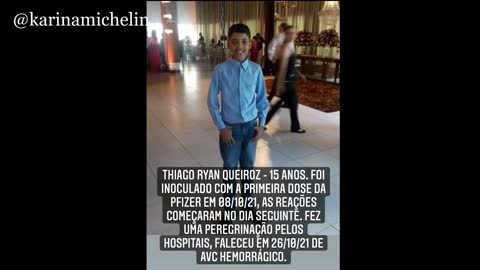 Thiago Ryan Queiroz - 15 anos - Falecido