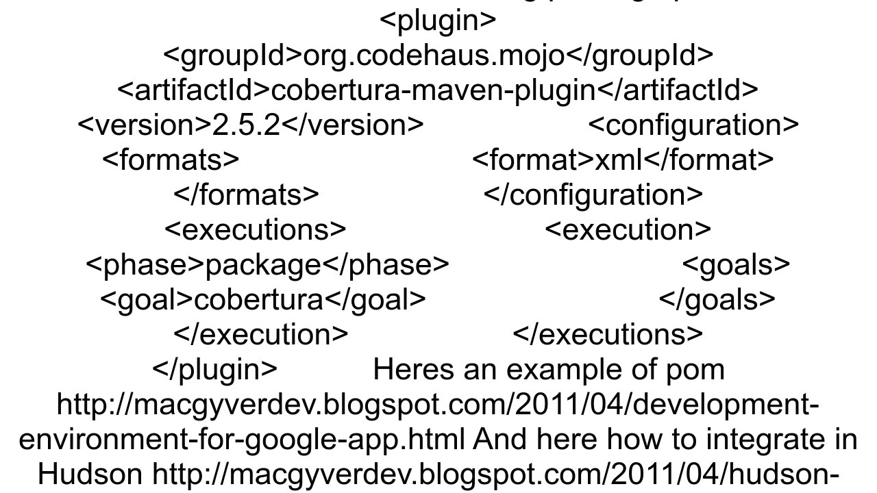 How to generate Cobertura Code Coverage Report using Maven from Hudson