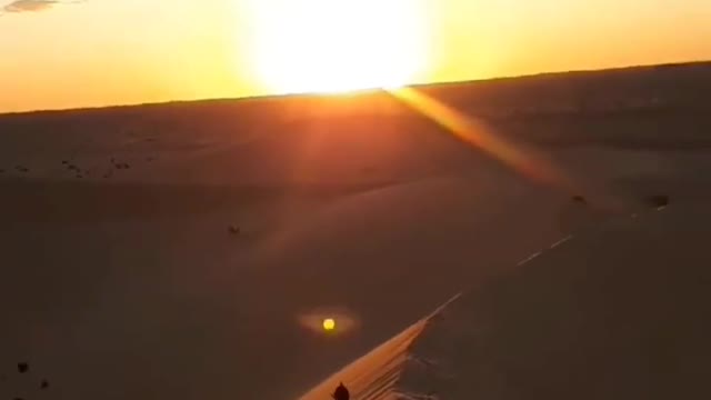 A wonderful view of the sunset in the desert