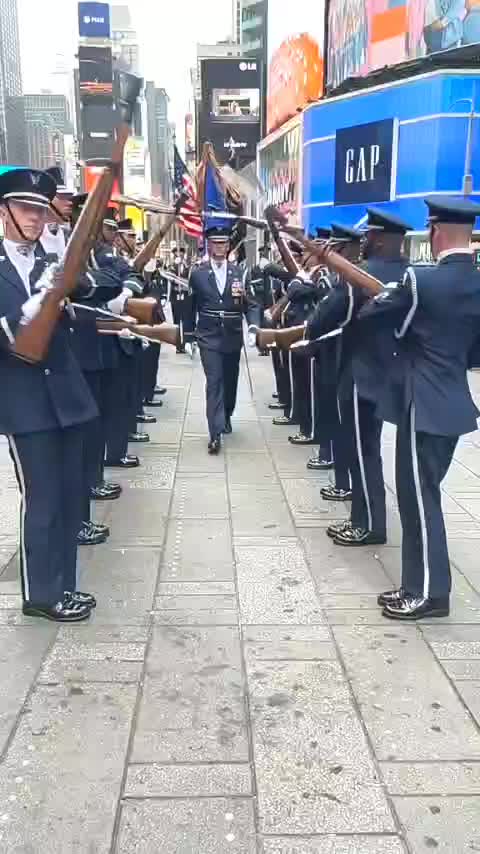 US Military performing in Times Square