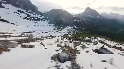 [Drone Freestyle] Mountain Landscape with snow | Free Stock Footage | Creative common video