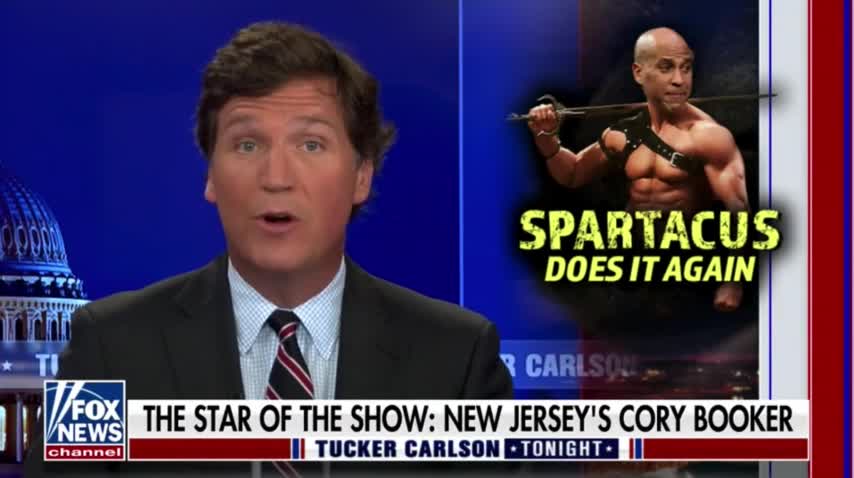 Tucker Carlson calls Sen. Cory Booker -the Jussie Smollett of Democratic politics.-