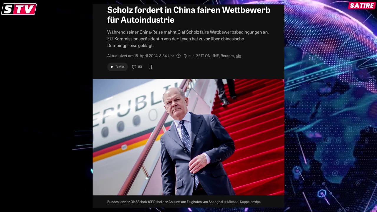 Olaf Scholz zu Gast beim Chinesischen Bürgermeister 🤦‍♂️ Zeig Schnute TV 17.o4.2024