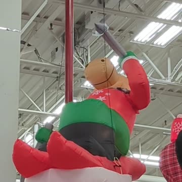 the moose display at work looks like he had a bit too much eggnog.