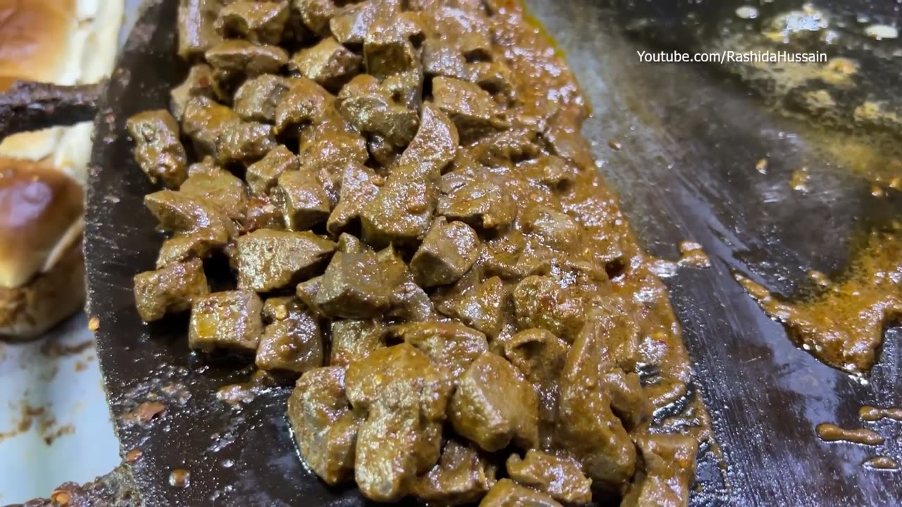 Tawa Fry Kaleji - Masala Mutton Fried Liver Recipe - Karachi Street Food Peshawari Tawa Kaleji Fry