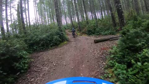 Dirt Biking a muddy, puddle filled Tahuya