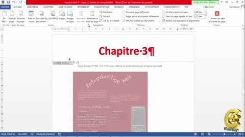 Personnaliser l’entête et le pied de page en Word