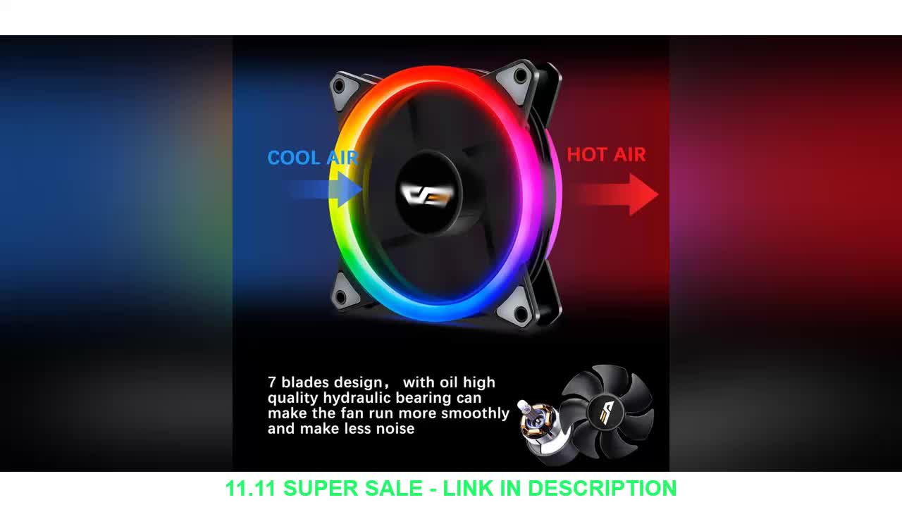 DarkFlash DR12 Pro PC Case Fan RGB 120mm AURA SYNC 5V/3pin Quiet CPU Cooler Sets Fan 6 Pin CPU