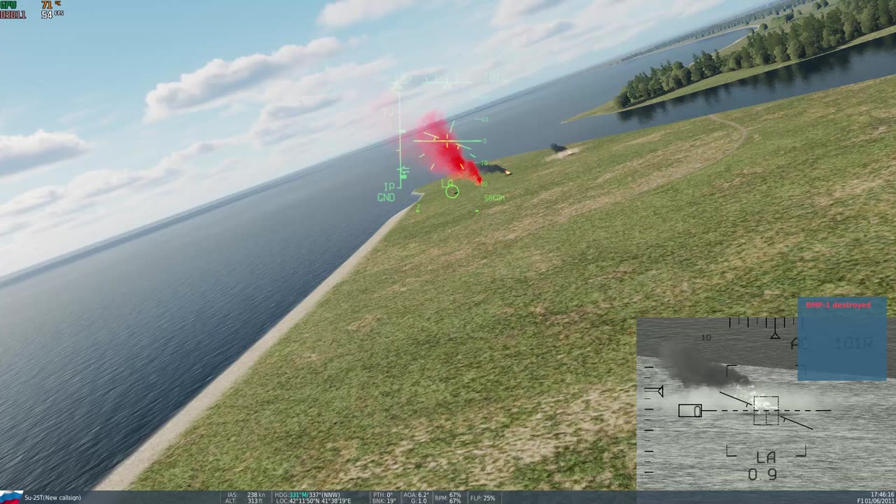 DCS Su-25T Gunnery Practice - Cockpit View