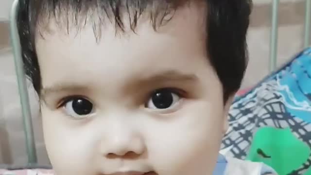 Cute baby playing