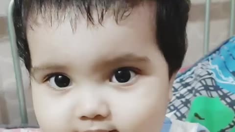 Cute baby playing