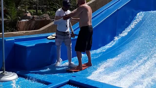 Old Guy tries Surfing for First Time and it Ends Badly