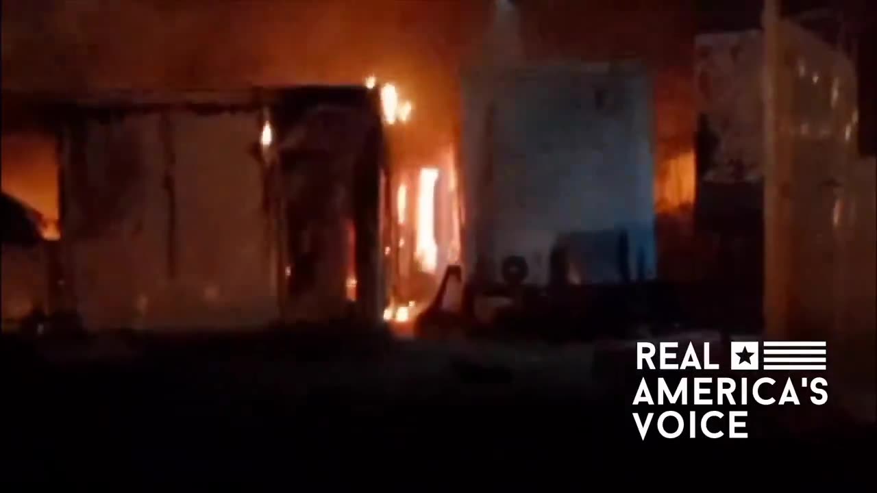 Migrant camp burnt down by migrants.