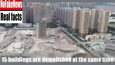 15 Buildings Are Demolished At The Same Time. Incredible