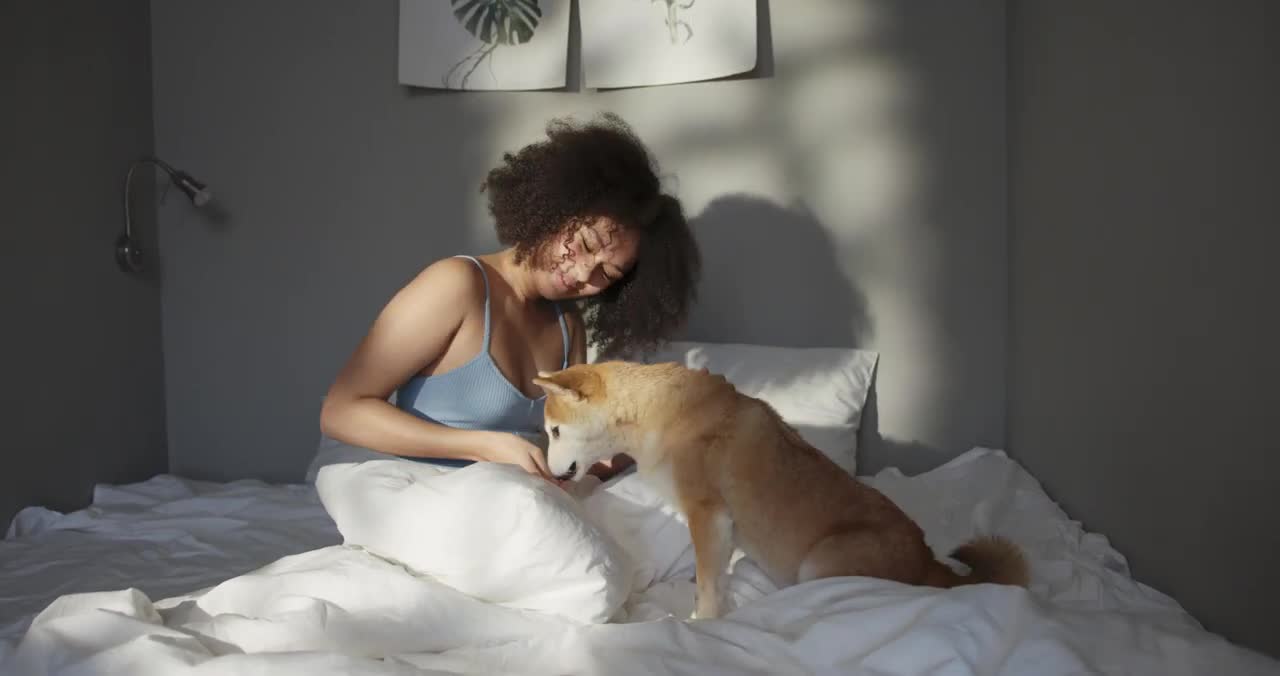 Teasing her Pet in Morning