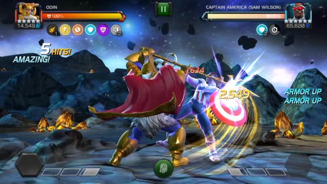 Mcoc, All Father Odin vs Captain America (Sam Wilson), an easy victory