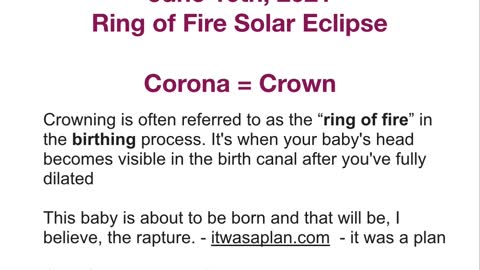 June 10th Ring of Fire Solar Eclipse is ASCENSION DAY