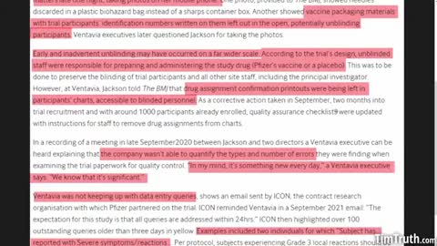 ( -0244 ) British Medical Journal Article - Several Witnesses Confirm Alarming Fraud In Pfizer Jab Trials - Jab Trial Contractor Rewarded w 3 Additional Contracts For Their "Work"