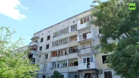 Důsledky útoku nacistů americkými raketami na Novou Kachovku.