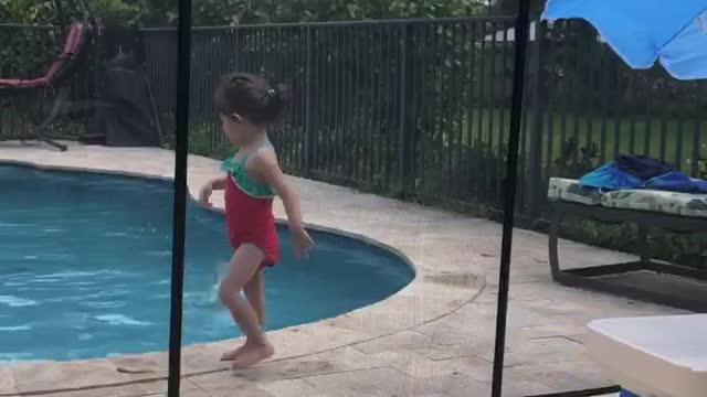 Pool time with Nanny and Cousin Dale
