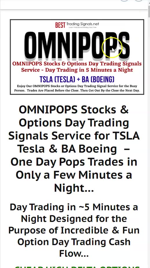 How to Be Successful with OMNIPOPS Options Day Trading Signals