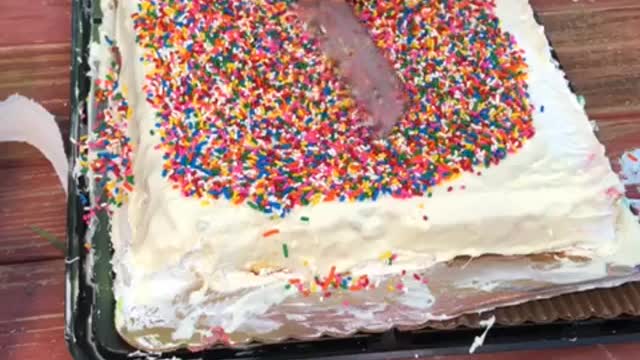 When the sprinkles melt together!