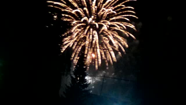 Beautiful fireworks in the Russian city